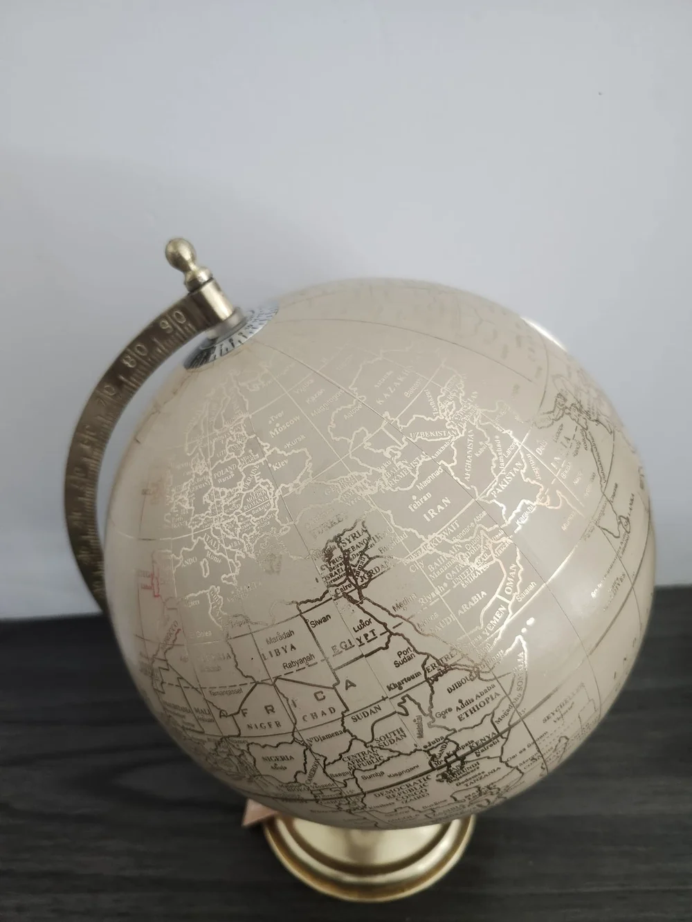 Decorative Accent Globe in Gold and Cream - Classic Home Accent
